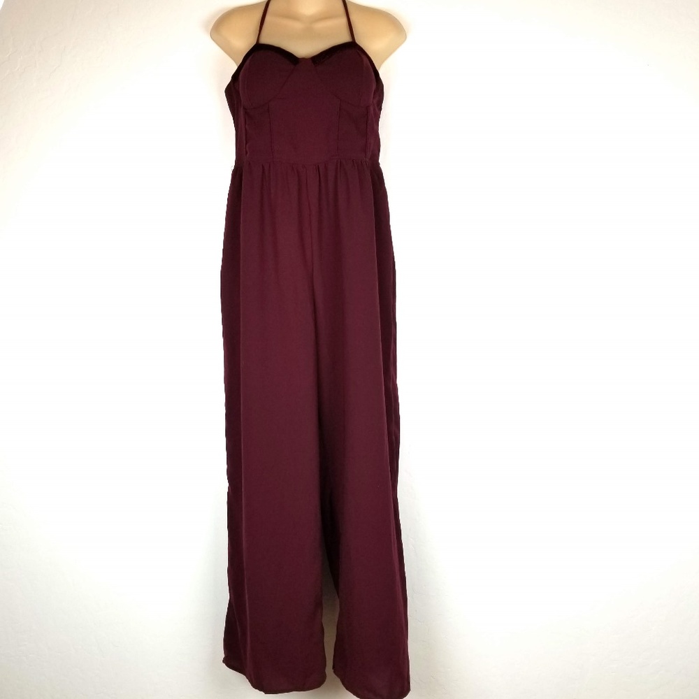 Band Of Gypsies Wide Leg Sweetheart Jumpsuit